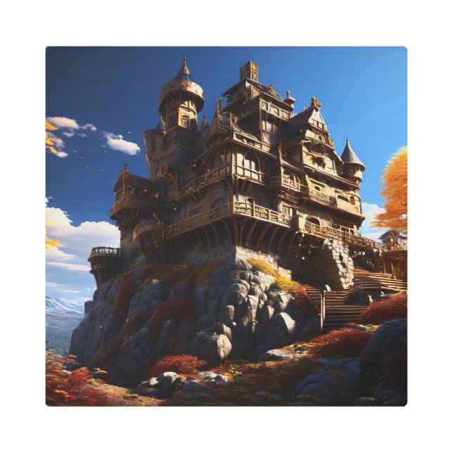 オクトリア16X16インチスクエアメタルウォールアート0030429 メタルプリント (正面)