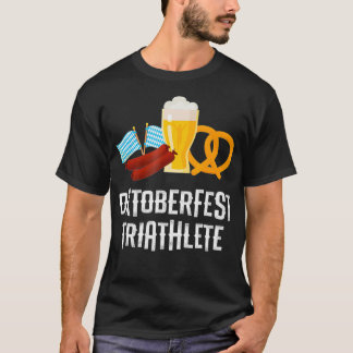 オクトーバーフェストおもしろいトリアスリートフードビールプレッツェル Tシャツ