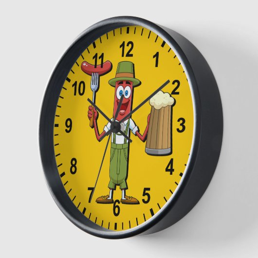 オクトーバーフェストおもしろいドイツソーセージ 壁時計 (傾斜)