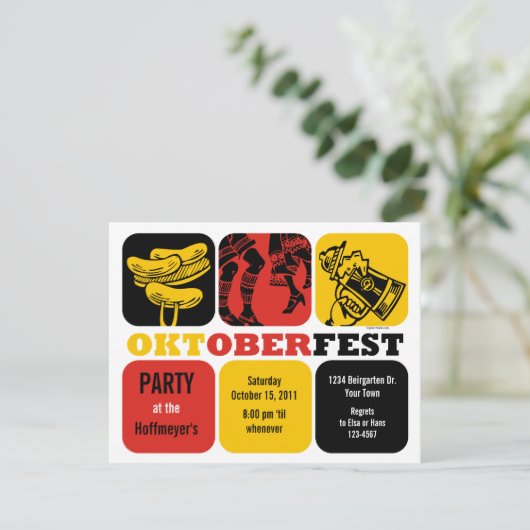 オクトーバーフェストおもしろいパーティの招待状 招待状 (スタンド正面)