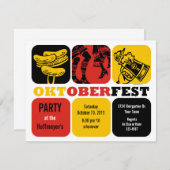 オクトーバーフェストおもしろいパーティの招待状 招待状 (正面/裏面)