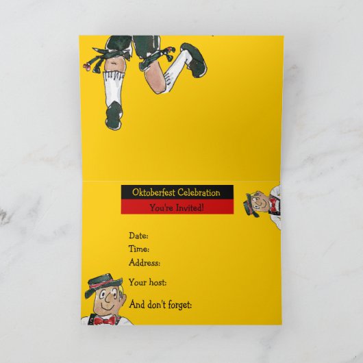 オクトーバーフェストおもしろい漫画招待状カード 招待状 (内部)