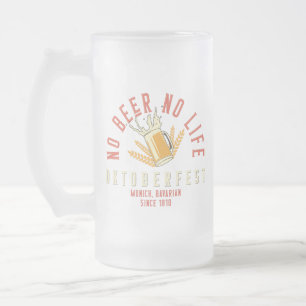 オクトーバーフェストおもしろいNo Beer No Life フロストグラスビールジョッキ