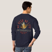 オクトーバーフェストおもしろいNo Beer No Life Tシャツ (裏面フル)