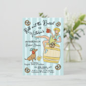 オクトーバーフェストお洒落手描きブライダルシャワー 招待状 (スタンド正面)