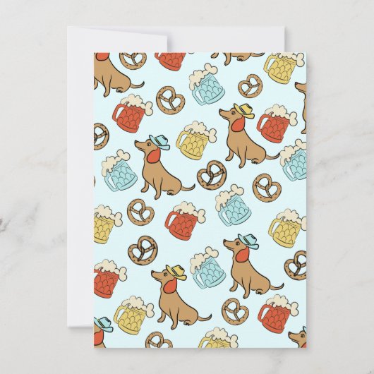 オクトーバーフェストお洒落手描きブライダルシャワー 招待状 (裏面)