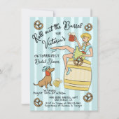 オクトーバーフェストお洒落手描きブライダルシャワー 招待状 (正面)