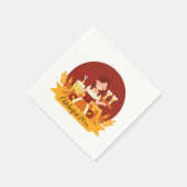 オクトーバーフェストとソーセージ付き女性 スタンダードカクテルナプキン (角)