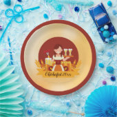 オクトーバーフェストとソーセージ付き女性 ペーパープレート (パーティー)