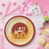 オクトーバーフェストとソーセージ付き女性 ペーパープレート (パーティー)