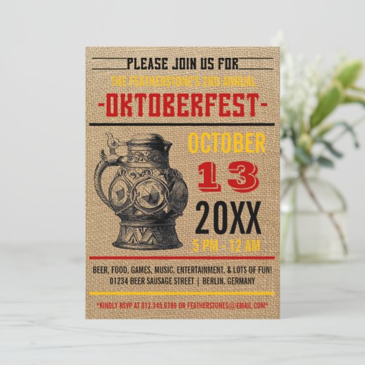 オクトーバーフェストのお祝いのパーティの招待状 招待状 (スタンド正面)