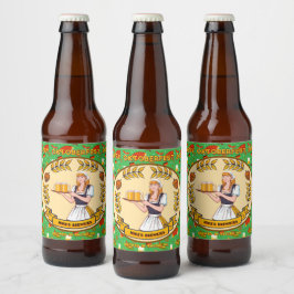 オクトーバーフェストのソーセージ プレッツェル デザイン ビールラベル