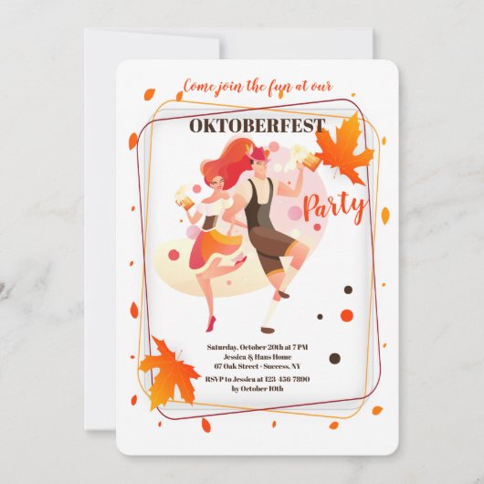 オクトーバーフェストのダンサーの招待状 招待状 (正面)