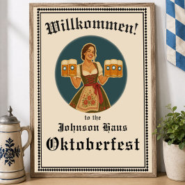 オクトーバーフェストのバイエルン様式のウェルカムサイン ポスター