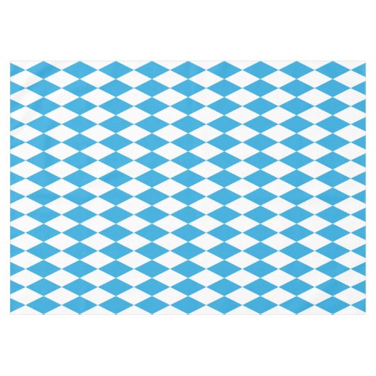 オクトーバーフェストのバイエルン青そして白く大きい対角線 テーブルクロス (正面(横))