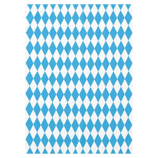 オクトーバーフェストのバイエルン青そして白く大きい対角線 テーブルクロス (正面)