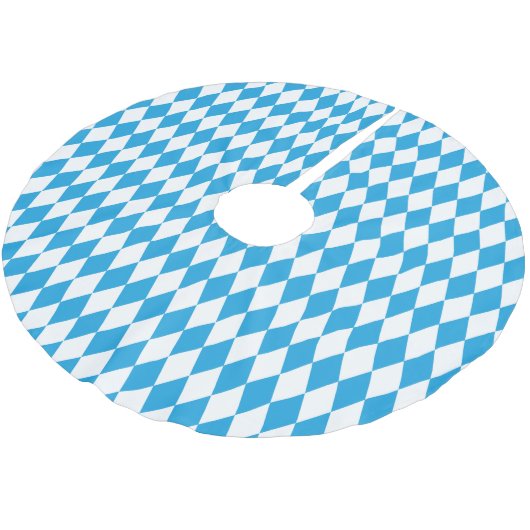 オクトーバーフェストのバイエルン青そして白く大きい対角線 ブラッシュドポリエステルツリースカート (アングル)