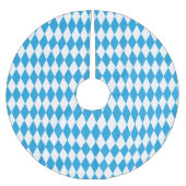 オクトーバーフェストのバイエルン青そして白く大きい対角線 ブラッシュドポリエステルツリースカート (正面)