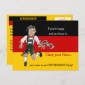 オクトーバーフェストのパーティの招待状の郵便はがき インビテーションポストカード (正面/裏面)