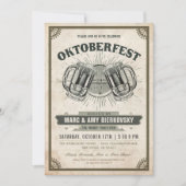 オクトーバーフェストのパーティの招待状|のヴィンテージのレトロ 招待状 (正面)