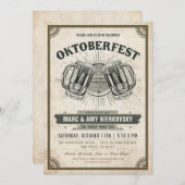 オクトーバーフェストのパーティの招待状|のヴィンテージのレトロ 招待状 (正面/裏面)