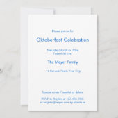 オクトーバーフェストのパーティー、Bayern色 招待状 (裏面)
