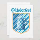 オクトーバーフェストのパーティー、Bayern色 招待状 (正面/裏面)