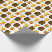 オクトーバーフェストのビヤ樽およびガラス ラッピングペーパー (角)