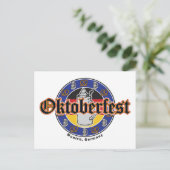 オクトーバーフェストのビールとプレッツェル ポストカード (スタンド正面)