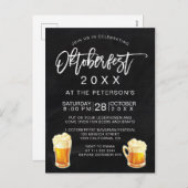 オクトーバーフェストのフェスティバルのパーティーのタイポグラフィの黒板 シーズンポストカード (正面/裏面)