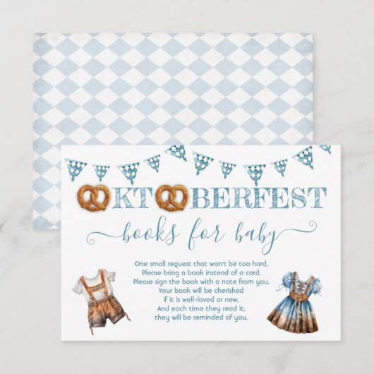 オクトーバーフェストのプレッツェルとレーダーオーザン 赤ちゃんのための本 招待状 (正面/裏面)