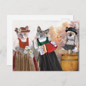 オクトーバーフェストの子ネコの郵便はがき ポストカード (正面/裏面)