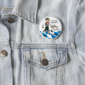 オクトーバーフェストの漫画のBavaraian青いボタンPin 缶バッジ (インサイチュ)