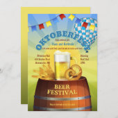 オクトーバーフェストの熱気の気球の招待状 招待状 (正面/裏面)