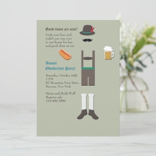 オクトーバーフェストの衣服のパーティの招待状 招待状 (スタンド正面)