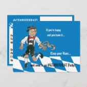 オクトーバーフェストの青いパーティの招待状の郵便はがき インビテーションポストカード (正面/裏面)