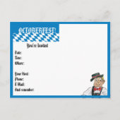 オクトーバーフェストの青いパーティの招待状の郵便はがき インビテーションポストカード (裏面)