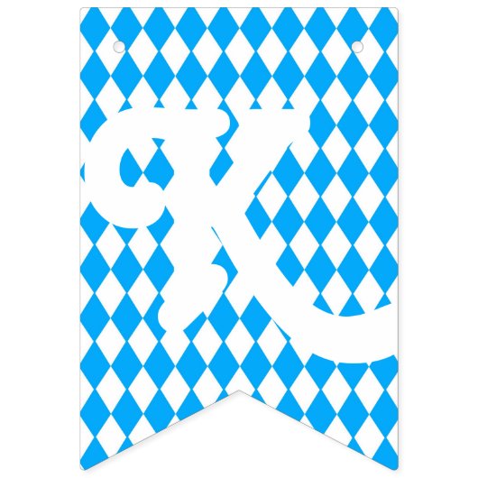 オクトーバーフェストの青いホワイトダイヤモンドパターンを追加 バンティングフラッグ (第2の旗)