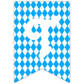 オクトーバーフェストの青いホワイトダイヤモンドパターンを追加 バンティングフラッグ (第3の旗)