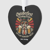 オクトーバーフェストの飲みチームがシュニッツェルに直面する オーナメント (正面)