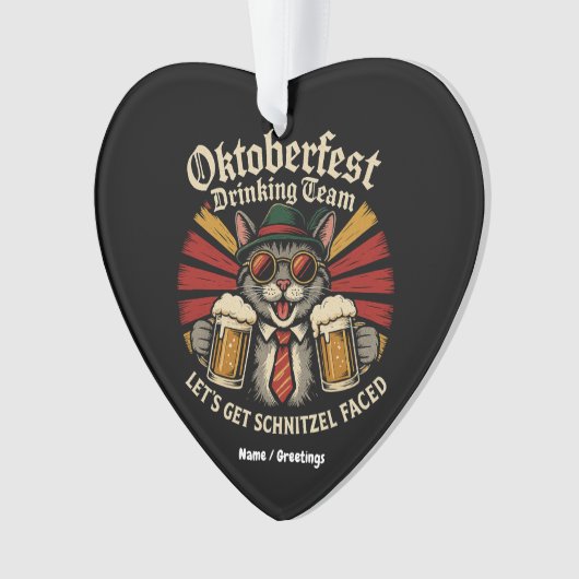 オクトーバーフェストの飲みチームがシュニッツェルに直面する オーナメント (正面)