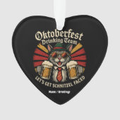 オクトーバーフェストの飲みチームがシュニッツェルに直面する オーナメント (正面)