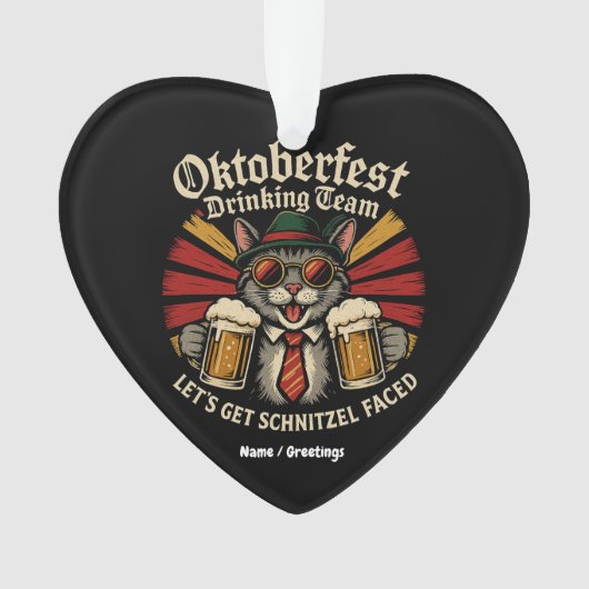 オクトーバーフェストの飲みチームがシュニッツェルに直面する オーナメント (正面)
