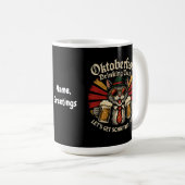 オクトーバーフェストの飲みチームがシュニッツェルに直面する コーヒーマグカップ (正面右)