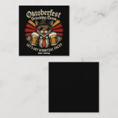 オクトーバーフェストの飲みチームがシュニッツェルに直面する スクエア名刺 (正面/裏面)