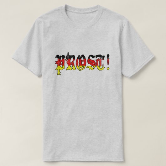 オクトーバーフェストのProstのドイツ人の旗 Tシャツ (デザイン正面)