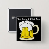オクトーバーフェストはがきを食べましたり及びビール2を飲みます 缶バッジ (正面&裏面)