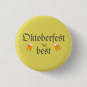 オクトーバーフェストは黄最高の黒タイポグラフィ 缶バッジ (正面)