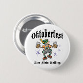 オクトーバーフェストを保持しているBierステイン 缶バッジ (正面&裏面)
