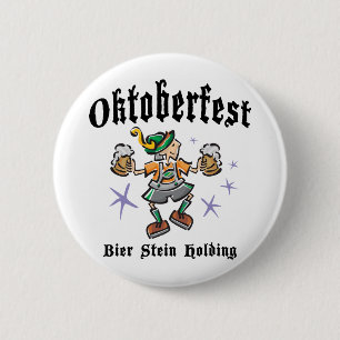 オクトーバーフェストを保持しているBierステイン 缶バッジ